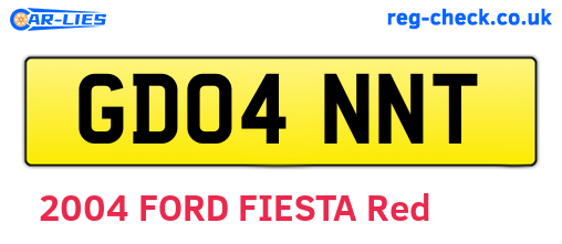 GD04NNT are the vehicle registration plates.