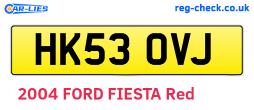 HK53OVJ are the vehicle registration plates.