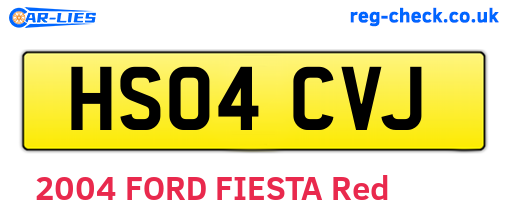HS04CVJ are the vehicle registration plates.