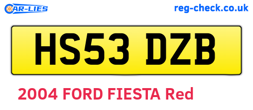 HS53DZB are the vehicle registration plates.