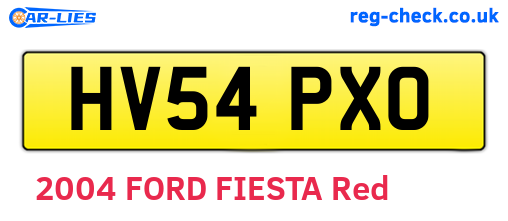 HV54PXO are the vehicle registration plates.
