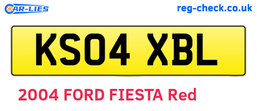 KS04XBL are the vehicle registration plates.