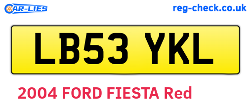 LB53YKL are the vehicle registration plates.