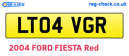 LT04VGR are the vehicle registration plates.