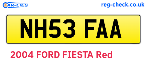 NH53FAA are the vehicle registration plates.
