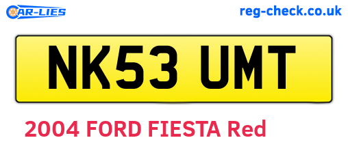 NK53UMT are the vehicle registration plates.