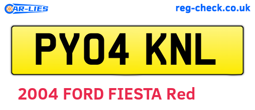 PY04KNL are the vehicle registration plates.