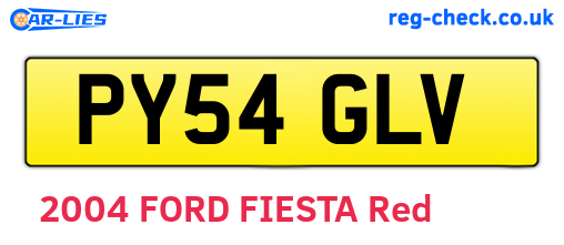 PY54GLV are the vehicle registration plates.