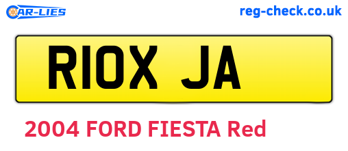 R10XJA are the vehicle registration plates.