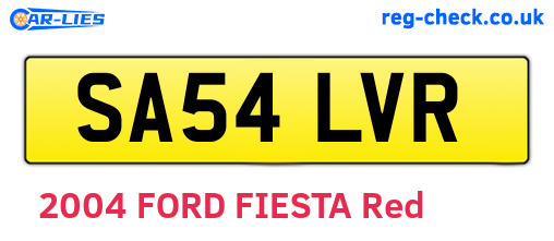 SA54LVR are the vehicle registration plates.