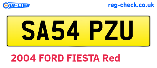 SA54PZU are the vehicle registration plates.