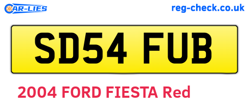 SD54FUB are the vehicle registration plates.