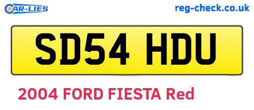 SD54HDU are the vehicle registration plates.