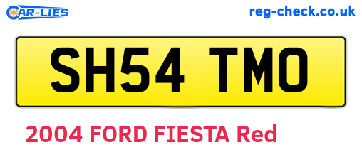 SH54TMO are the vehicle registration plates.