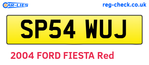 SP54WUJ are the vehicle registration plates.