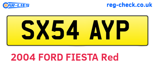 SX54AYP are the vehicle registration plates.