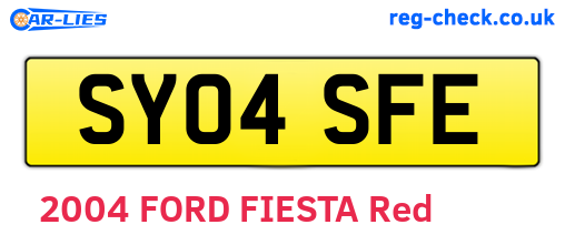 SY04SFE are the vehicle registration plates.