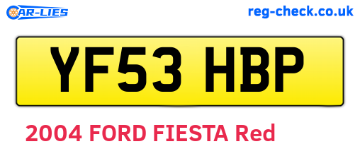 YF53HBP are the vehicle registration plates.