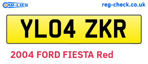 YL04ZKR are the vehicle registration plates.