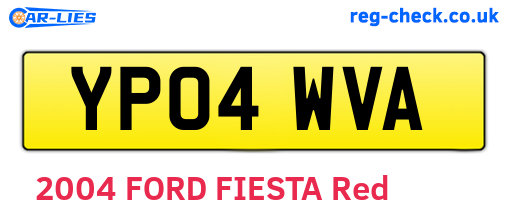 YP04WVA are the vehicle registration plates.