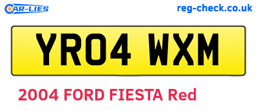 YR04WXM are the vehicle registration plates.