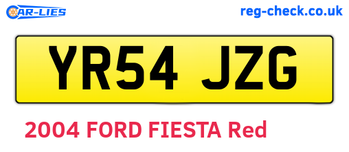 YR54JZG are the vehicle registration plates.