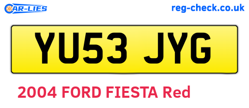 YU53JYG are the vehicle registration plates.