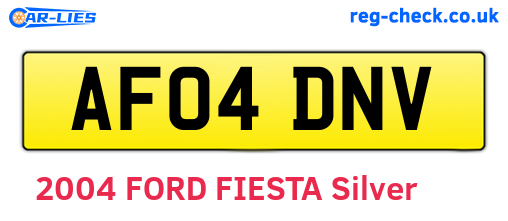 AF04DNV are the vehicle registration plates.