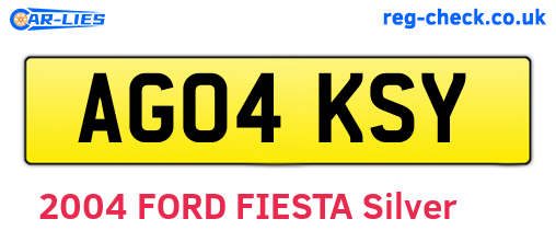 AG04KSY are the vehicle registration plates.