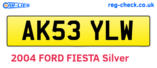 AK53YLW are the vehicle registration plates.