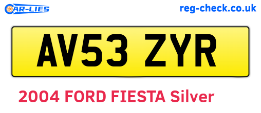 AV53ZYR are the vehicle registration plates.