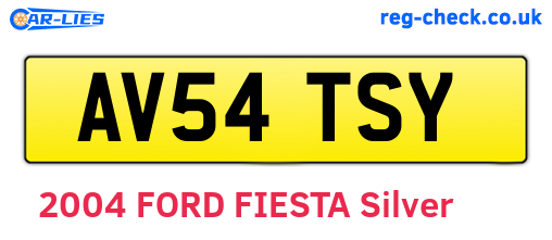 AV54TSY are the vehicle registration plates.