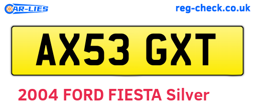 AX53GXT are the vehicle registration plates.