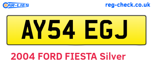 AY54EGJ are the vehicle registration plates.