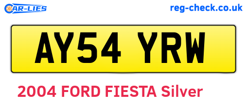 AY54YRW are the vehicle registration plates.