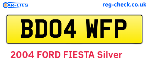 BD04WFP are the vehicle registration plates.