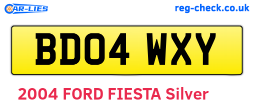 BD04WXY are the vehicle registration plates.