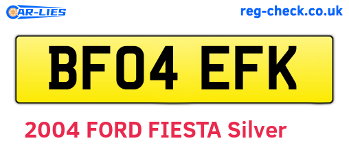 BF04EFK are the vehicle registration plates.