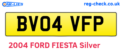 BV04VFP are the vehicle registration plates.