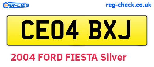 CE04BXJ are the vehicle registration plates.