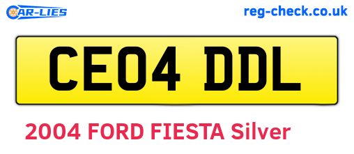 CE04DDL are the vehicle registration plates.