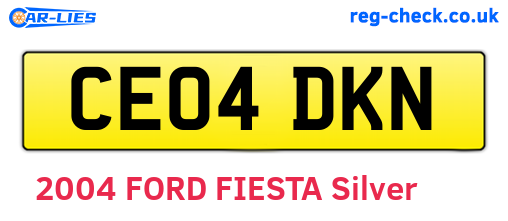 CE04DKN are the vehicle registration plates.