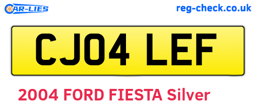 CJ04LEF are the vehicle registration plates.