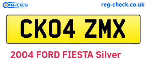CK04ZMX are the vehicle registration plates.