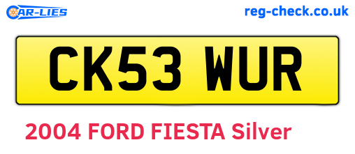 CK53WUR are the vehicle registration plates.