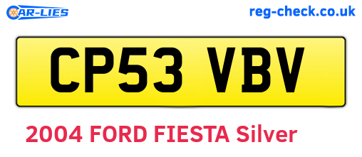 CP53VBV are the vehicle registration plates.