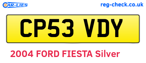 CP53VDY are the vehicle registration plates.