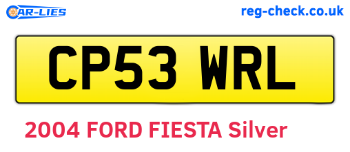 CP53WRL are the vehicle registration plates.