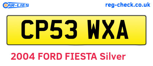 CP53WXA are the vehicle registration plates.