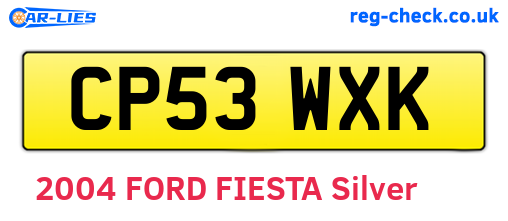 CP53WXK are the vehicle registration plates.